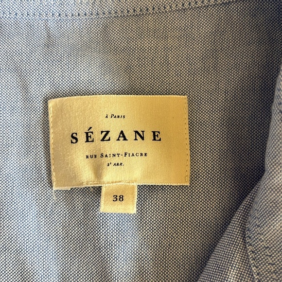 Sezane Tomboy Shirt 100% Organic Cotton Button Down size 38 - Picture 3 of 7